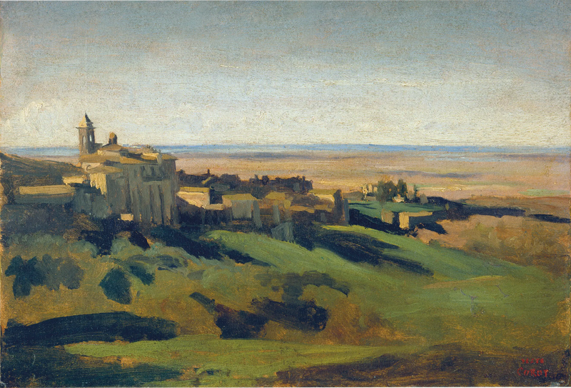 Marino, algemeen uitzicht. De ochtend - Jean-Baptiste Camille Corot