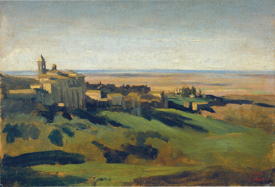 Marino, algemeen uitzicht. De ochtend - Jean-Baptiste Camille Corot