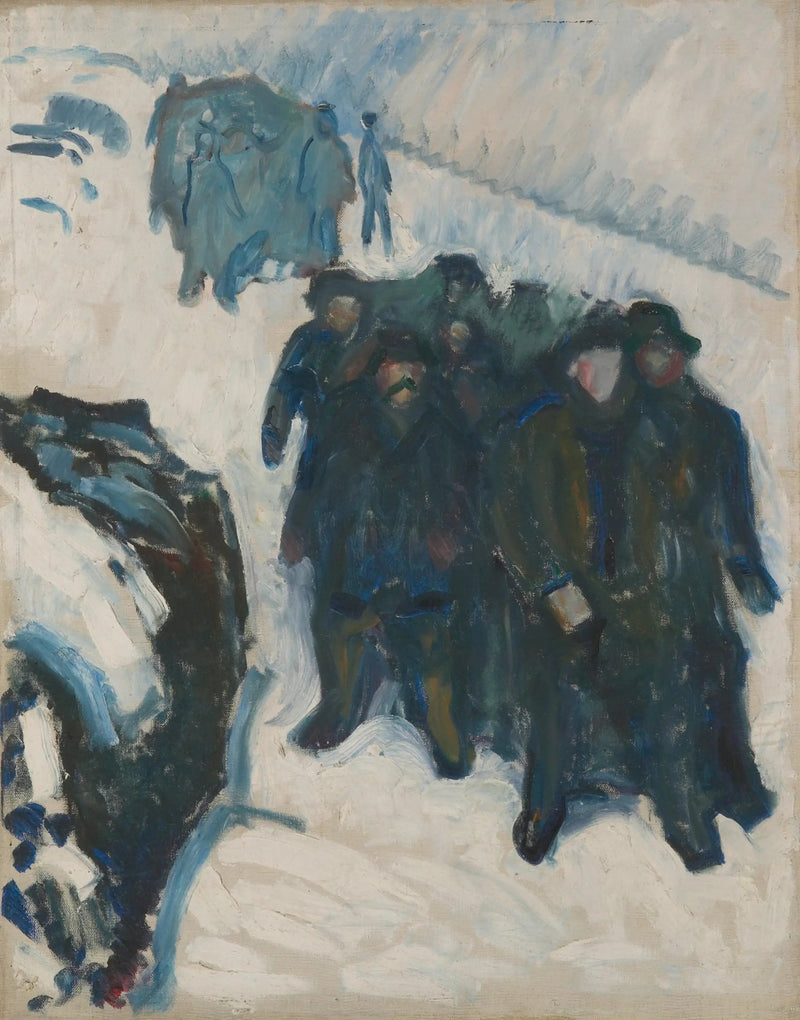 Zeelieden in de sneeuw - Edvard Munch