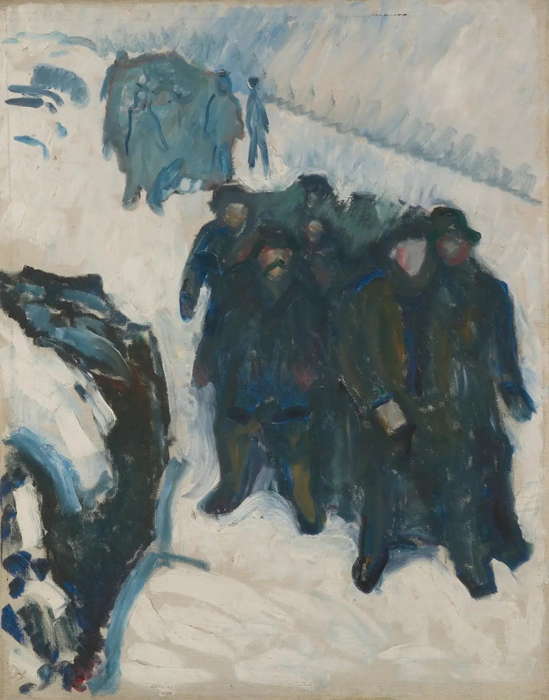 Zeelieden in de sneeuw - Edvard Munch