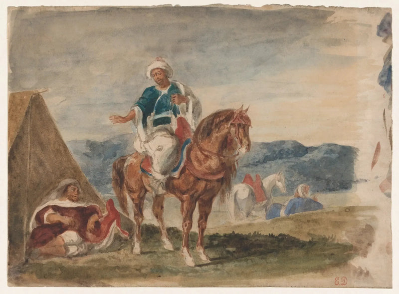Marokkaan te paard - Eugène Delacroix