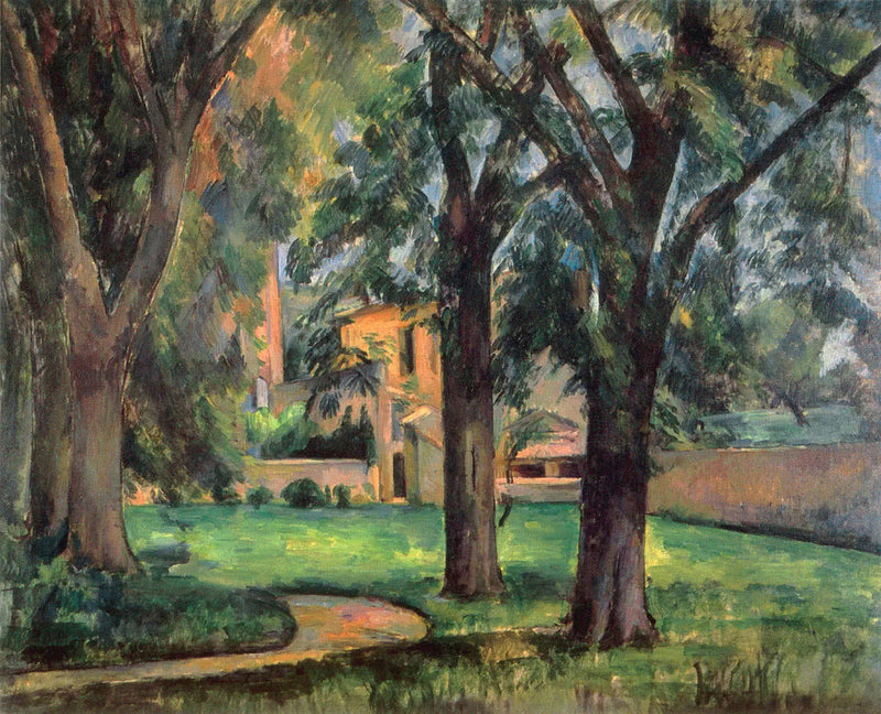 Paardenkastanjes en boerderij van Jas de Bouffan - Paul Cézanne