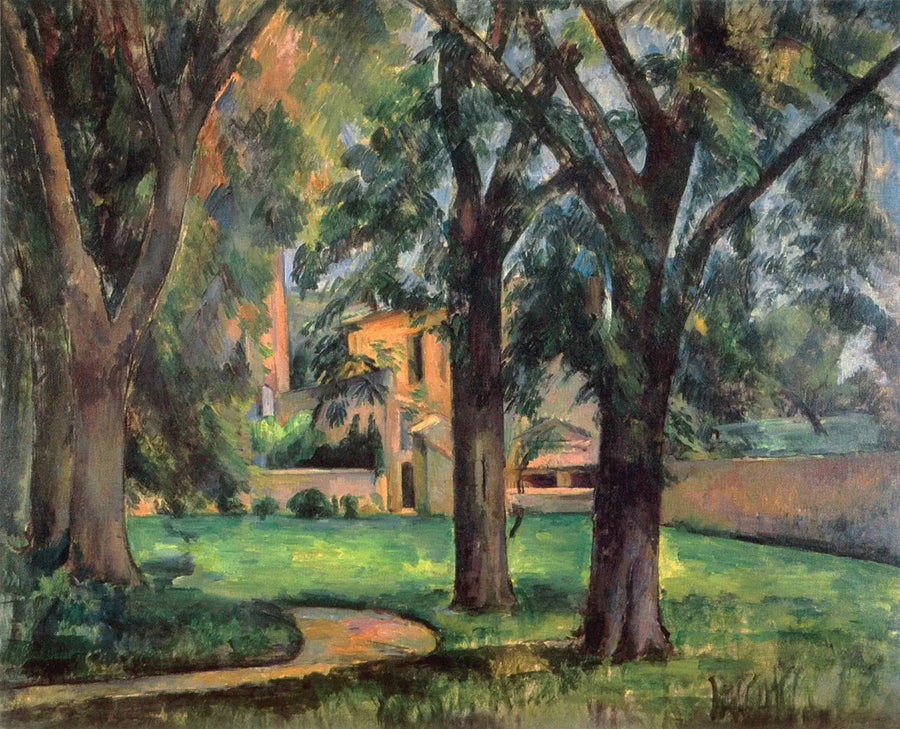 Paardenkastanjes en boerderij van Jas de Bouffan - Paul Cézanne