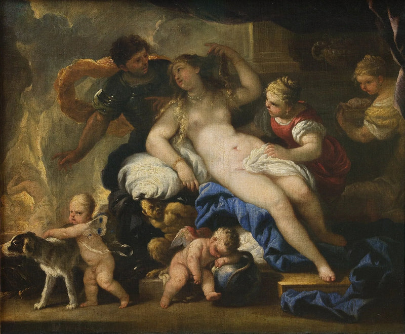 Mars en Venus in de smederij van Vulcanus - Luca Giordano