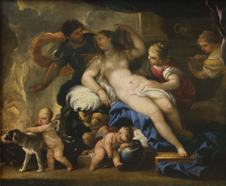 Mars en Venus in de smederij van Vulcanus - Luca Giordano