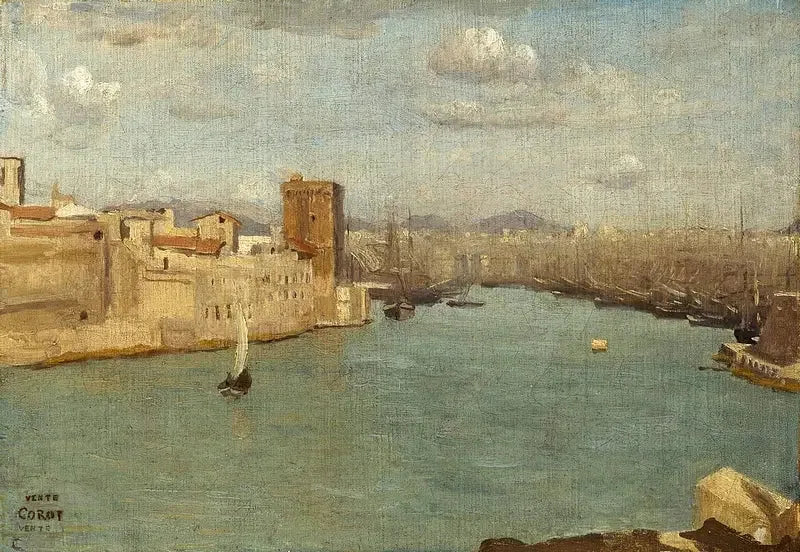Marseille : De Oude Haven - Jean-Baptiste Camille Corot