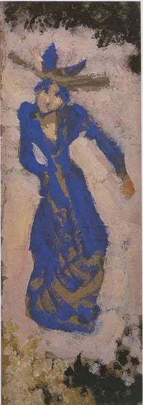 Marthe Mellot in blauw - Édouard Vuillard