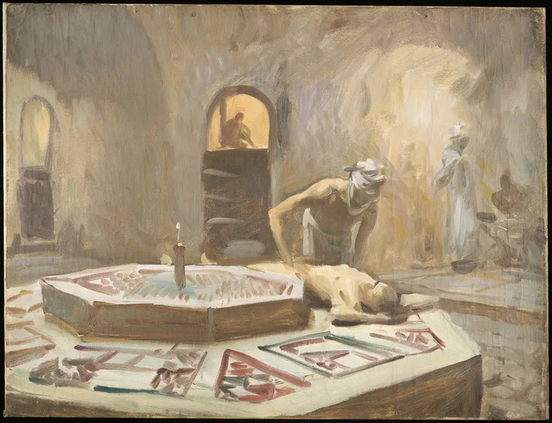 Massage in een openbaar bad - John Singer Sargent
