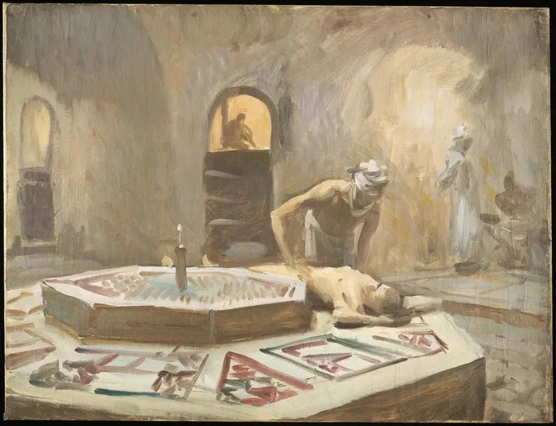 Massage in een openbaar bad - John Singer Sargent