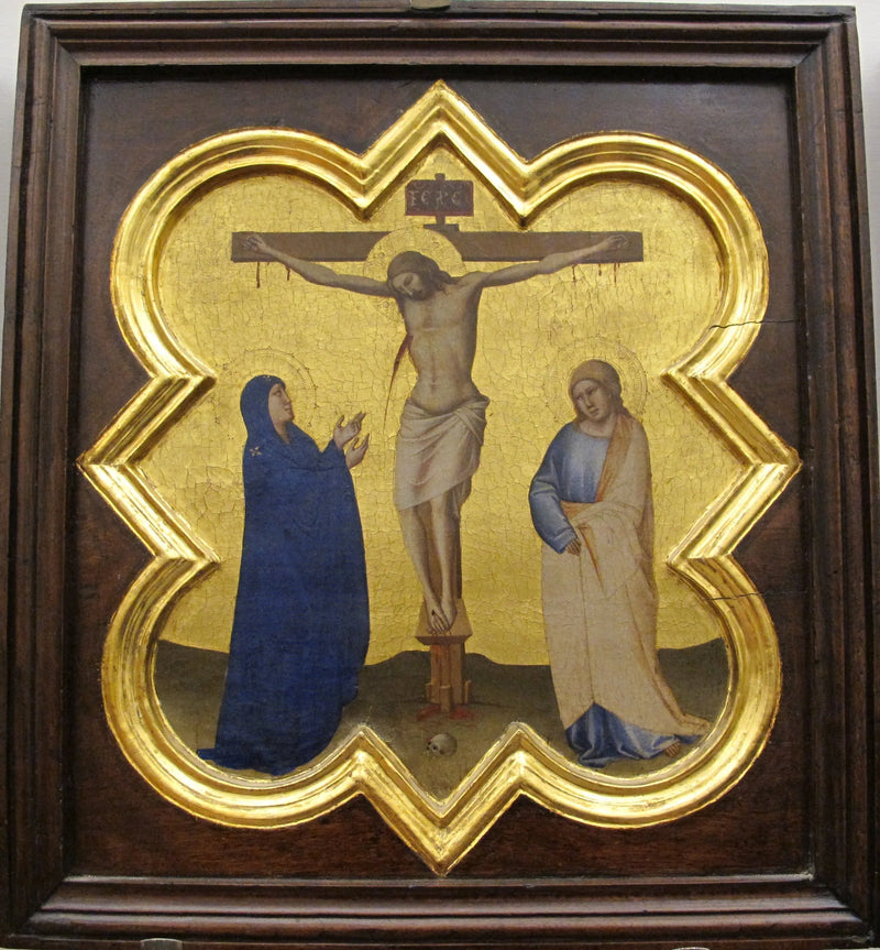 Vierlobige medaillon van Santa Croce met Kruisiging - Taddeo Gaddi