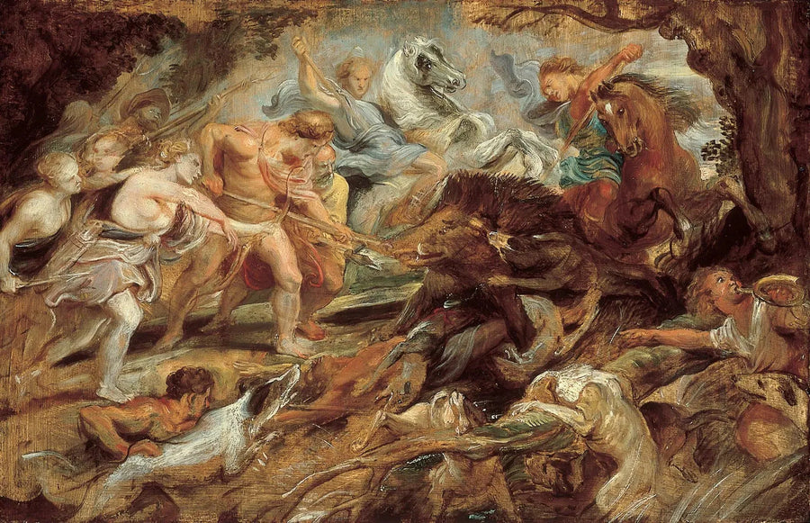 Méléagre en Atalante en de jacht op de everzwijn van Calydon - Peter Paul Rubens