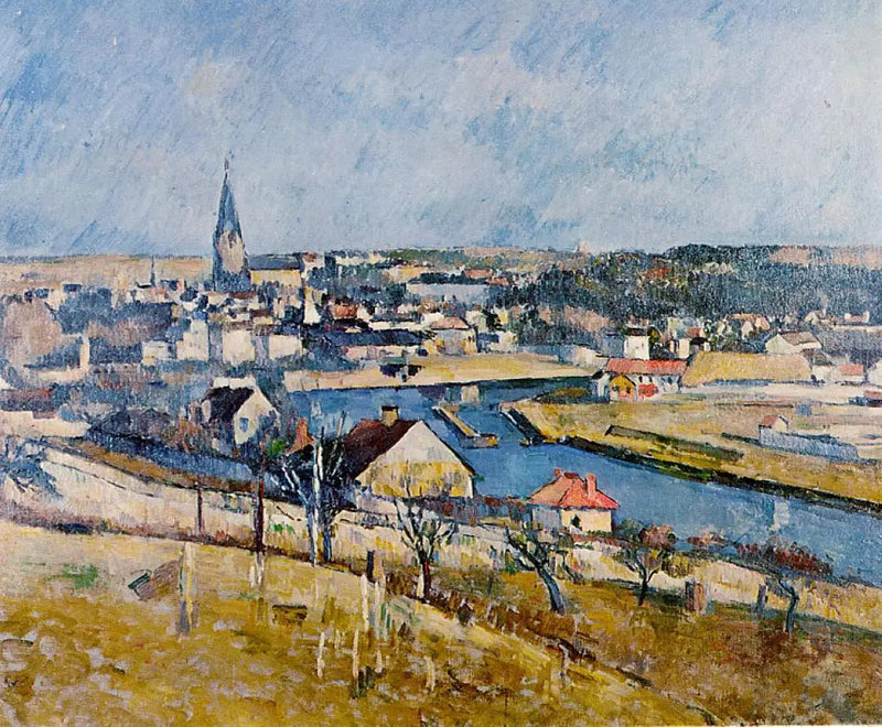 Melun gezien vanaf Le Mée-sur-Seine - Paul Cézanne