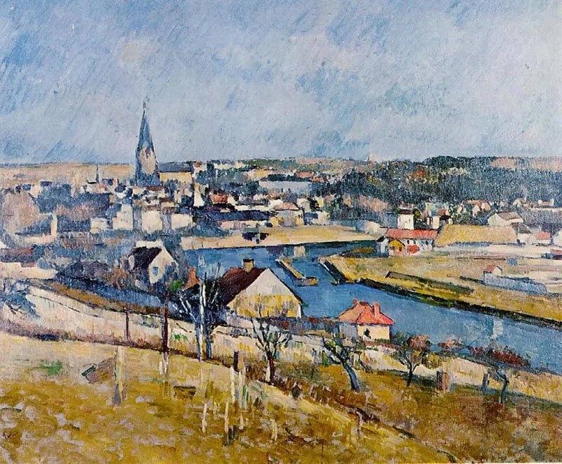 Melun gezien vanaf Le Mée-sur-Seine - Paul Cézanne