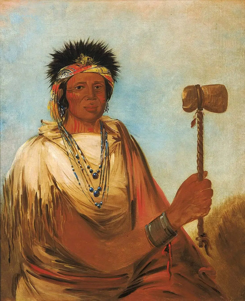 Men-són-se-ah, linkerhand, een krijger - George Catlin

Source:
Men-són-se-ah, main gauche, un guerrier - George Catlin