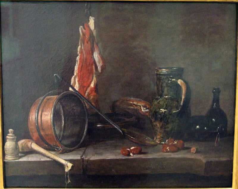 Menu van vet en Keukengerei - Jean Simeón Chardin