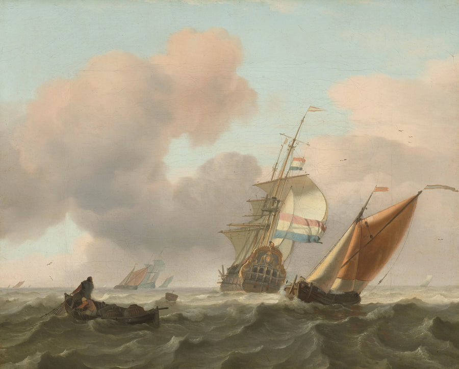 Mer agitée avec des navires - Ludolf Bakhuizen
