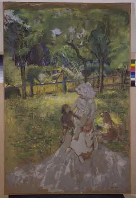 Moeder en Kind in de Tuin (Ochtend in de Boomgaard) - Édouard Vuillard