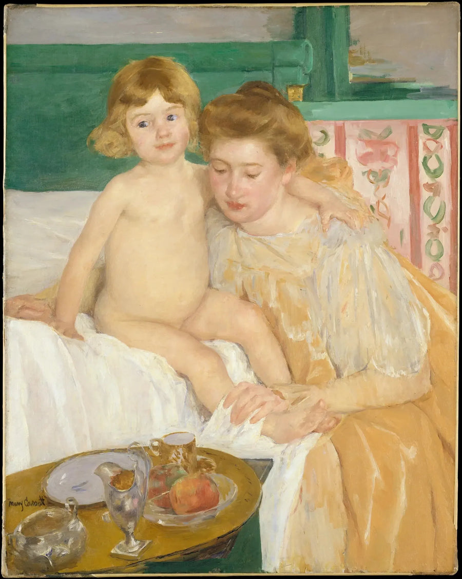 Moeder en kind (baby die uit zijn dutje komt) - Mary Cassatt