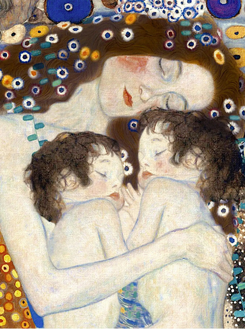 👩‍👧‍👦 Moeder en kinderen – Light-versie (Detail II van De Drie Levensfasen van de Vrouw) – Gustav Klimt (1905)