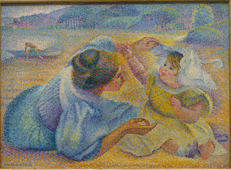 Moeder die met haar kind speelt - Henri-Edmond Cross