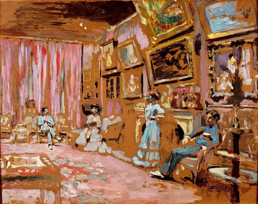 Dames en heren Josse en Gaston Bernheim-Jeune op 107, avenue Henri Martin - Édouard Vuillard