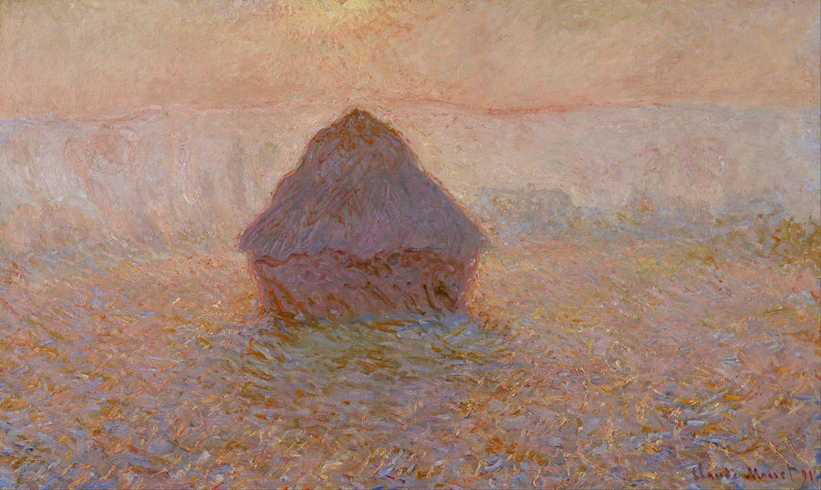 Molen, zon in de mist - Claude Monet