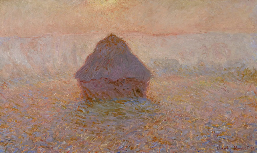 Molen, zon in de mist - Claude Monet