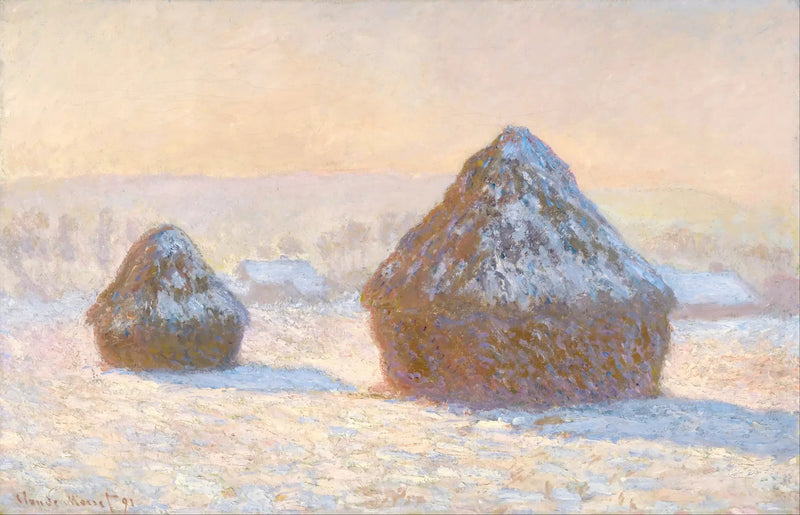 Meules, sneeuw effect, 's ochtends - Claude Monet