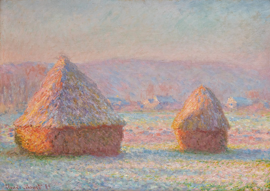 De Hooiwagens, effect van witte rijp - Claude Monet