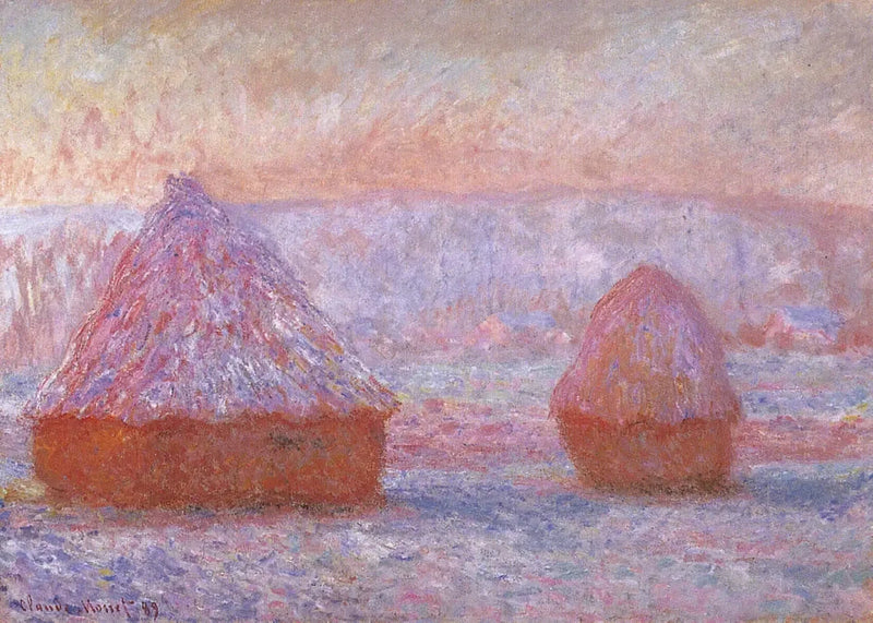 Les Meules, Giverny, ochtendeffect W1214 - Claude Monet