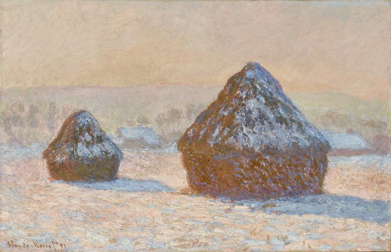 Slijpwielen, sneeuweffect, in de ochtend W1276 - Claude Monet