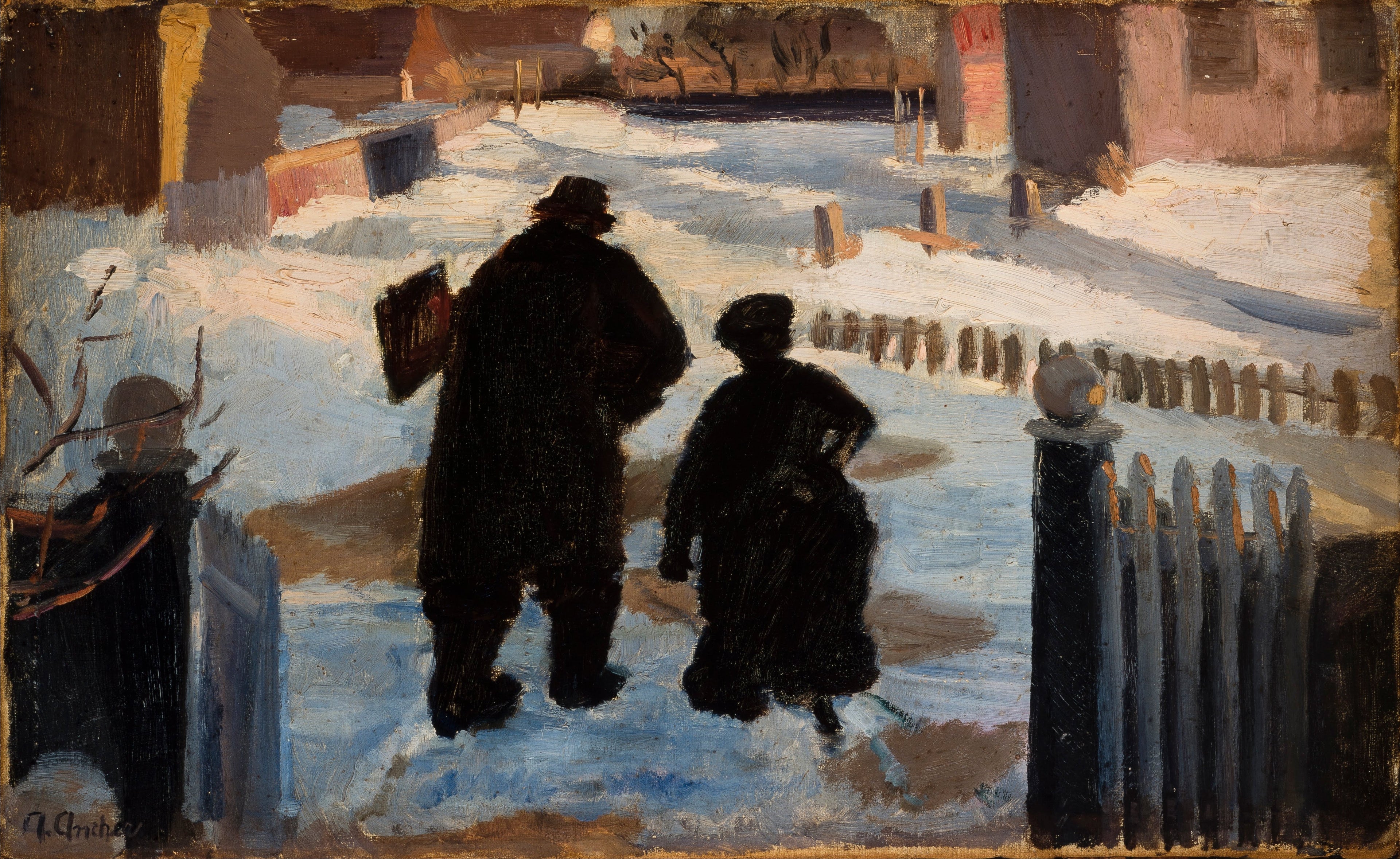 Michael Ancher se rend à son studio accompagné de l’organiste Helene Christensen - Anna Ancher - Alpha Reproduction