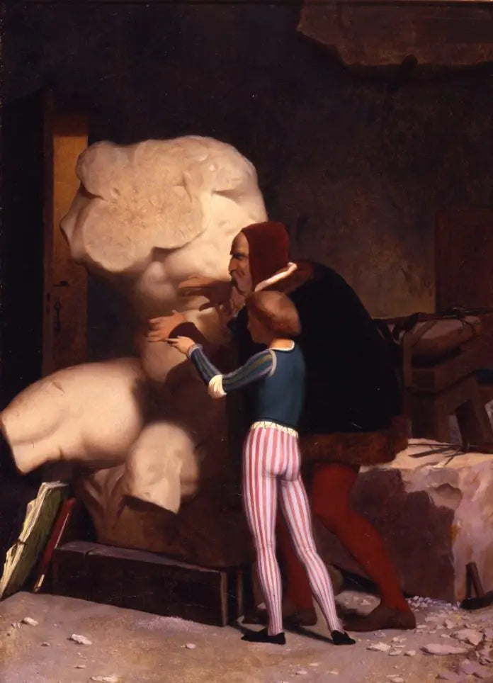 Michelangelo in zijn atelier - Jean-Léon Gérôme