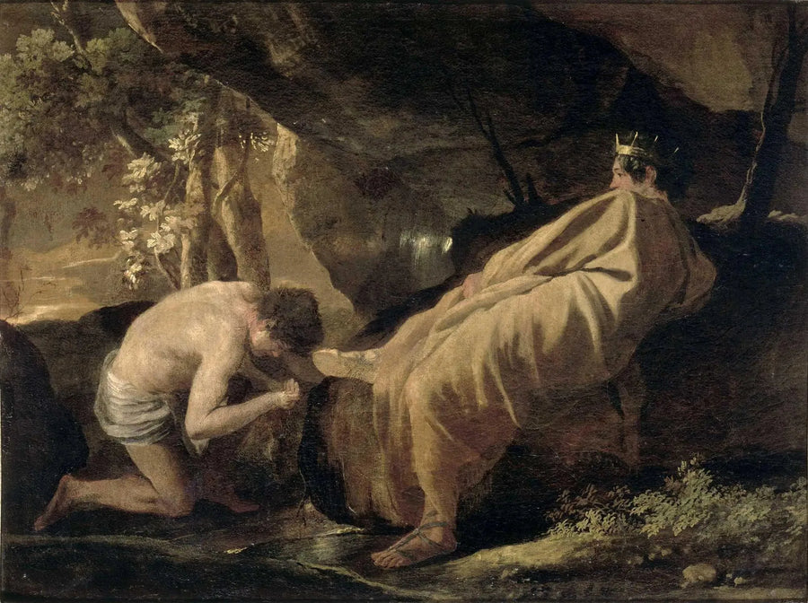 Midas aan de bron van de Pactole - Nicolas Poussin