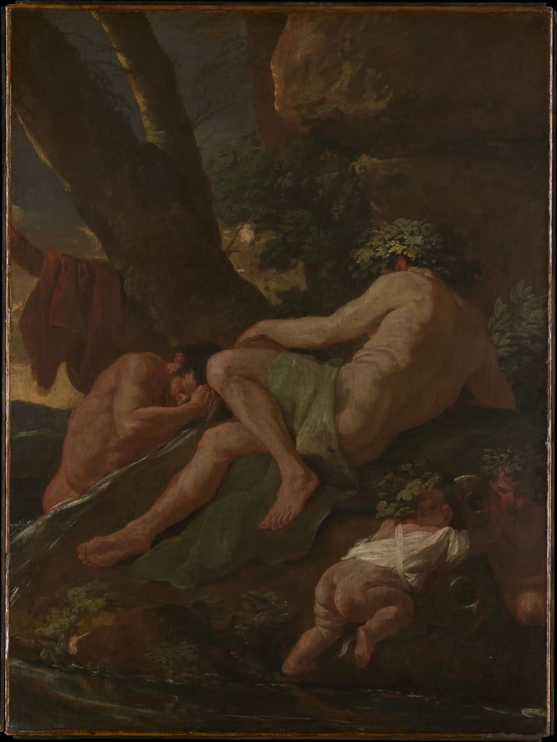 Midas die zich wast in de Pactole - Nicolas Poussin
