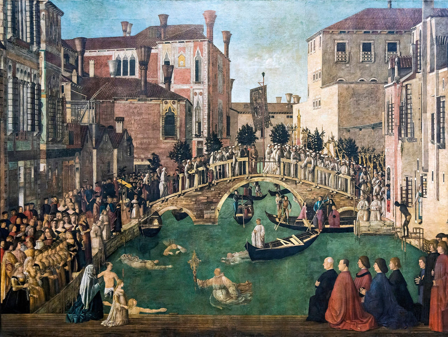 Mirakel van het Kruis bij de San Lorenzo-brug - Gentile Bellini