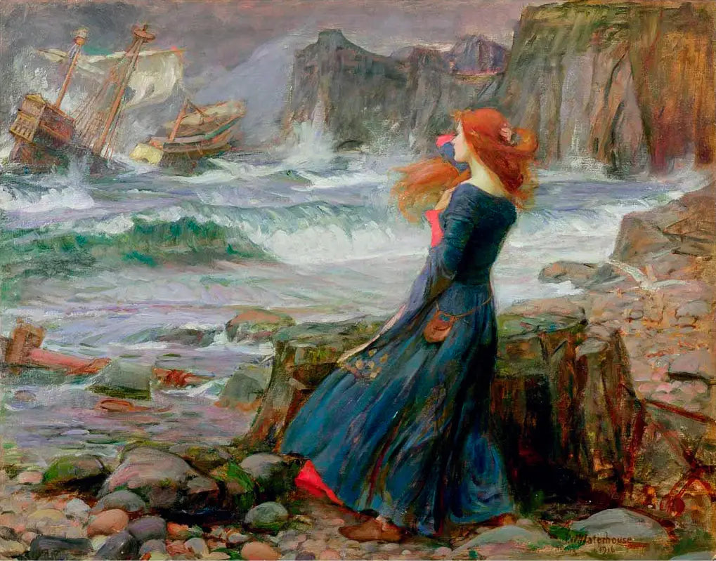 Reproduction du tableau « Miranda - La Tempête 2 - John William Waterhouse » par Alpha Reproduction en peinture à l’huile