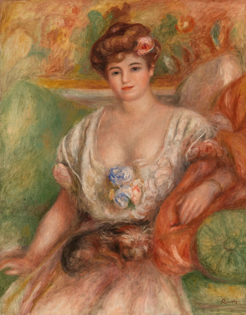 Misia Sert met een klein hondje - Pierre-Auguste Renoir