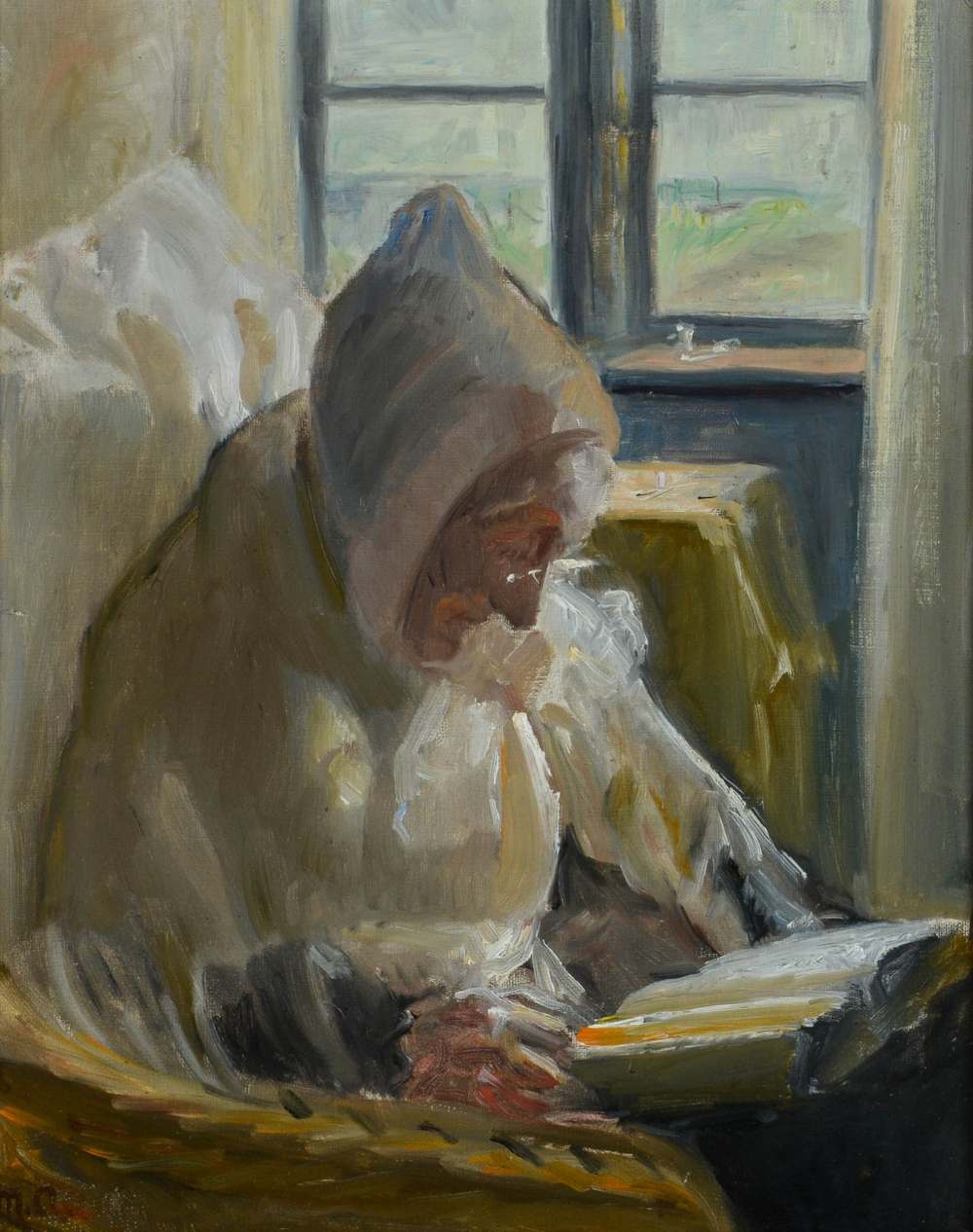 Mme Brøndum lit. - Michael Peter Ancher image 1 reproduction artisanale de tableau