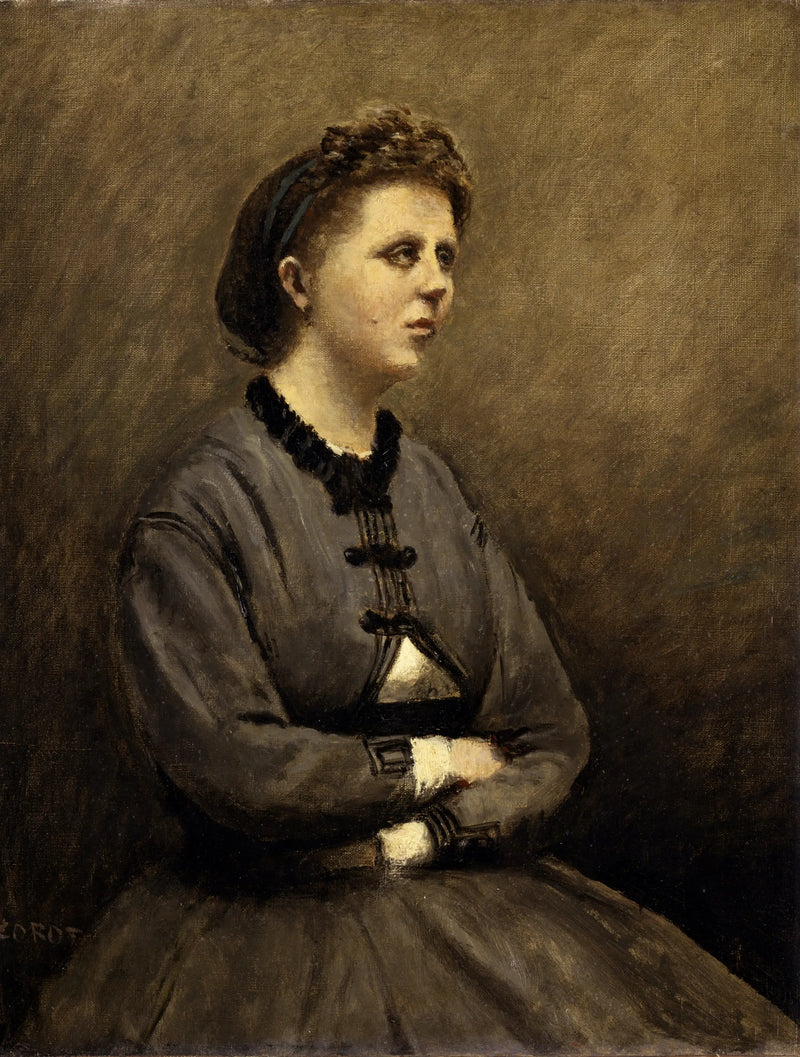 Mme de Larochenoire, echtgenote van de schilder (Mme de Larochenoire, vrouw van de schilder) - Jean-Baptiste Camille Corot