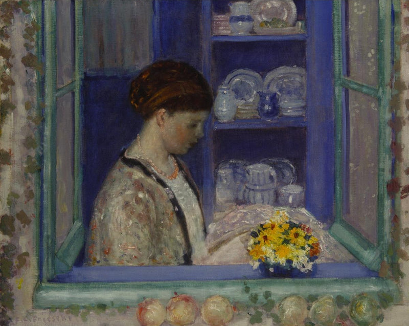 Mevrouw Frieseke bij het keukenraam - Frederick Carl Frieseke