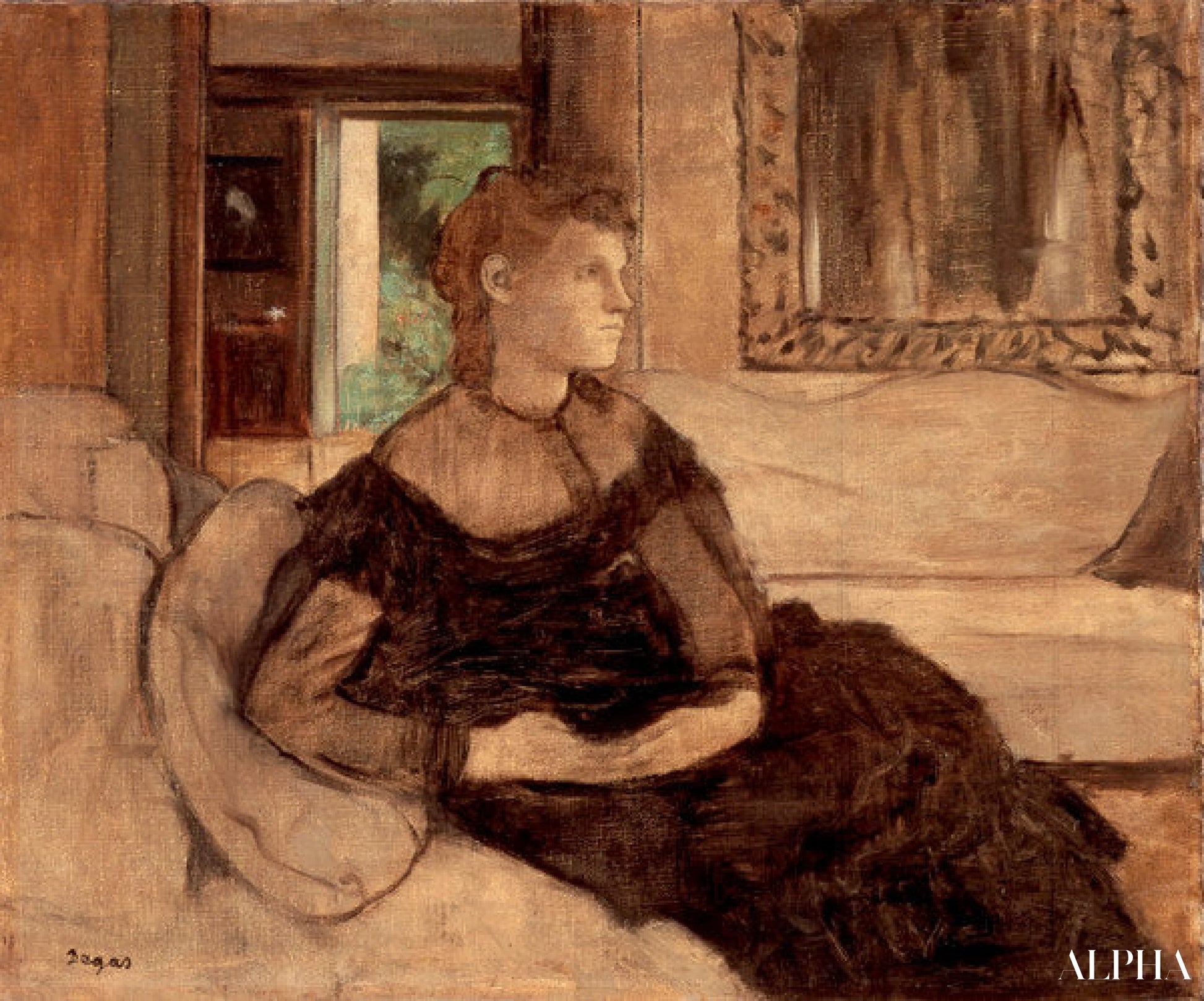 Mevrouw Théodore Gobillard - Edgar Degas - Reproducties van schilderijen en hoogwaardige schilderijen