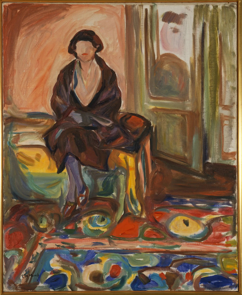 Zittend model op de bank - Edvard Munch