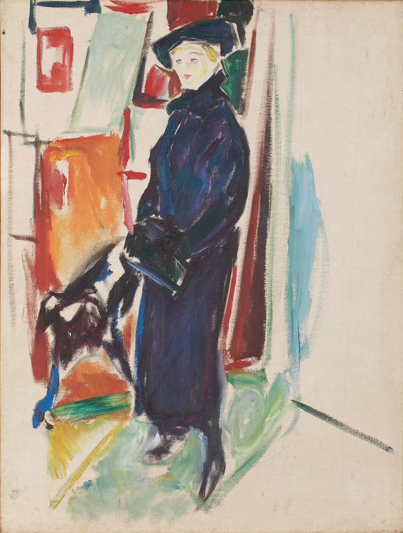 Model met hoed en mantel - Edvard Munch