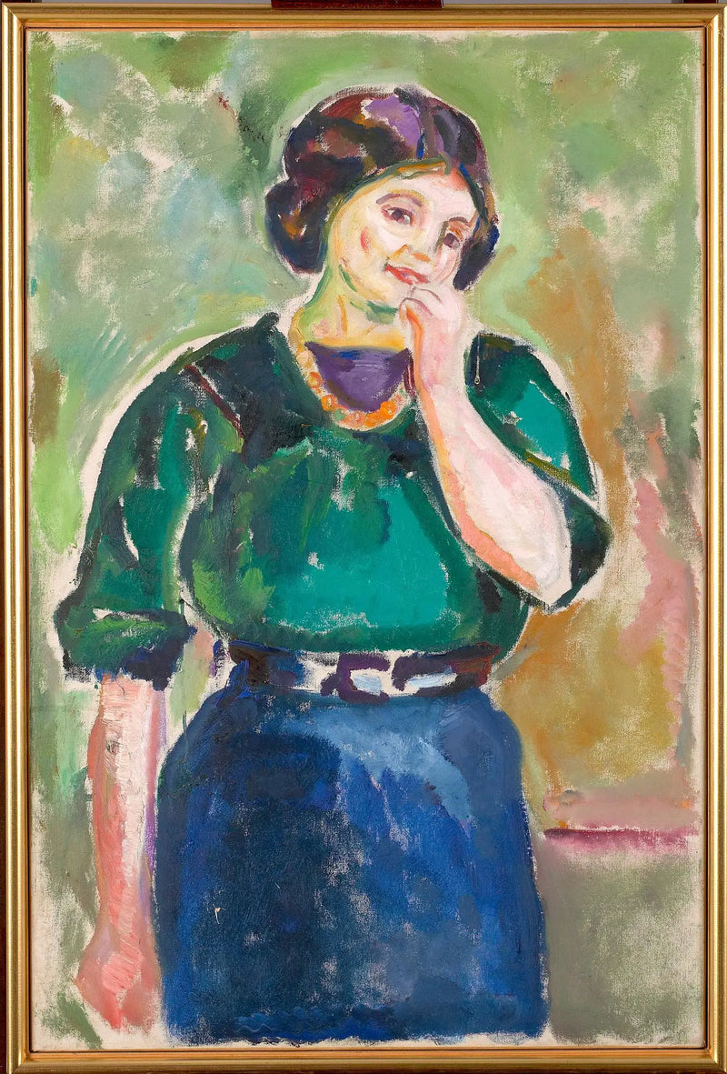 Model in groen en blauw - Edvard Munch