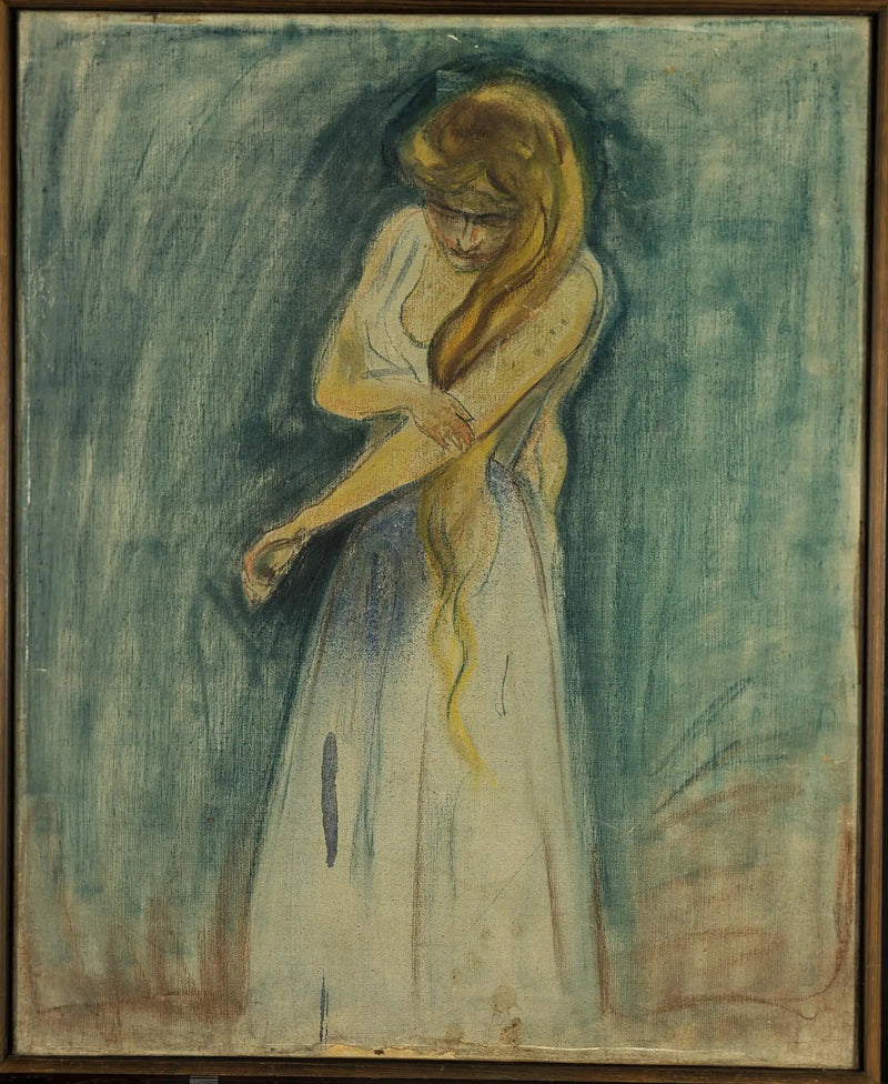 Model die zich op de armen krabt - Edvard Munch