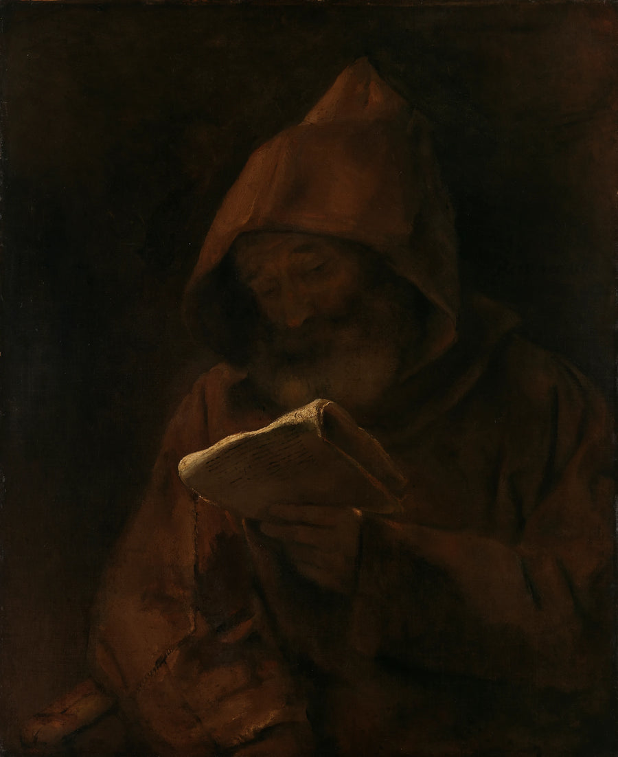 De monnik die leest - Rembrandt