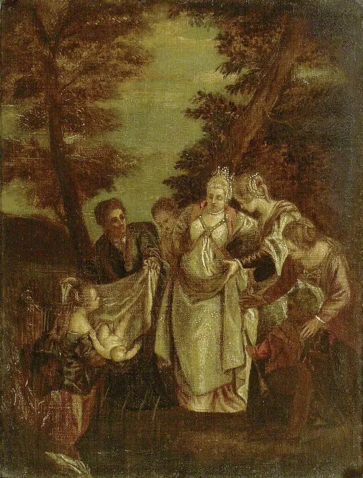 Mozes voor de dochter van Farao gebracht - Paul Véronèse

Source:
Moïse amené devant la fille de Pharaon - Paul Véronèse