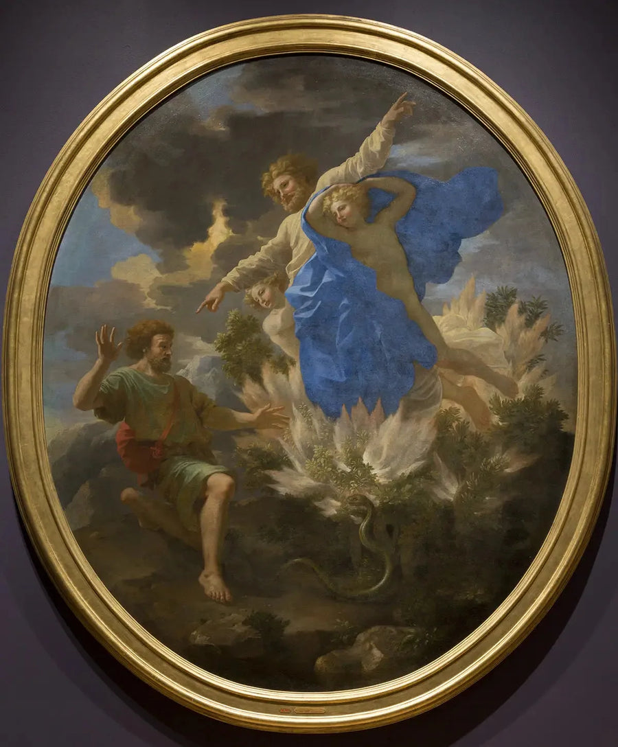 Mozes voor de brandende braamstruik - Nicolas Poussin