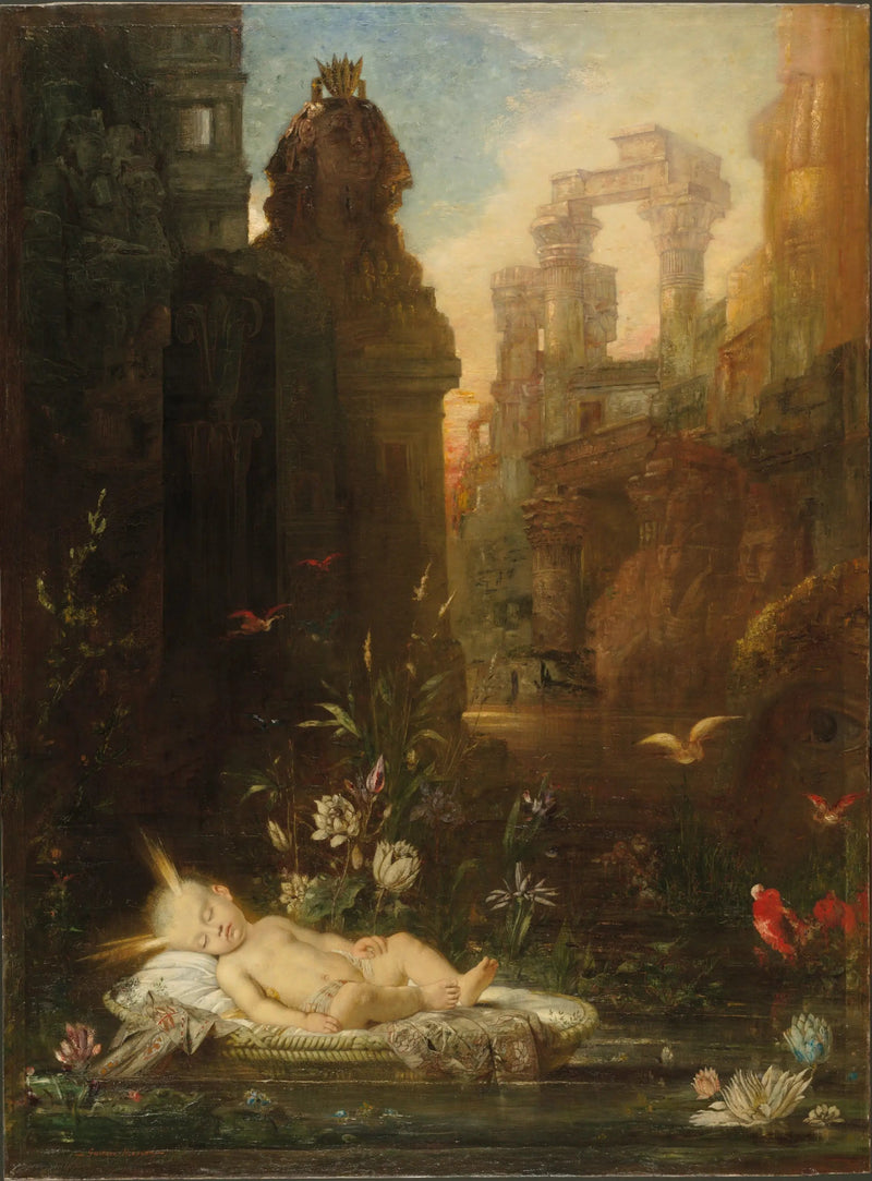 Mozes geëxposeerd op de Nijl - Gustave Moreau